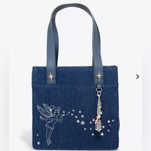 NWT Her Universe Disney’s Tinkerbell mini denim crossbody tote